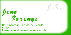 jeno korenyi business card